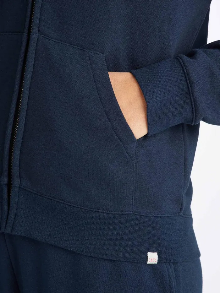 Derek Rose Hoodie Quinn Cotton Modal Navy Women Hooded Tops