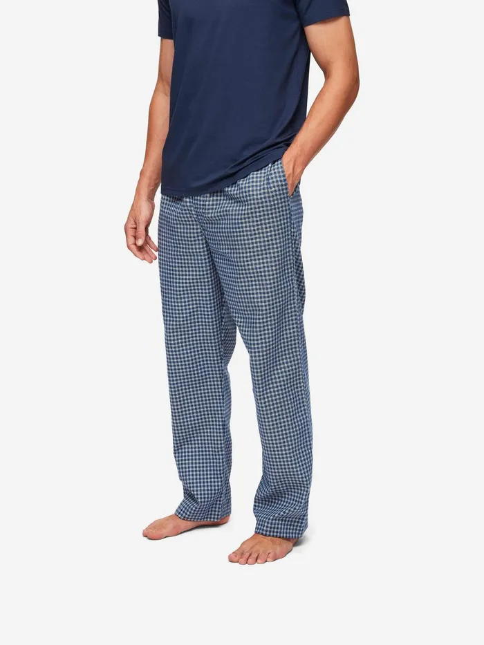 Derek Rose Lounge Pants Braemar 32 Brushed Cotton Navy Men Lounge Pants