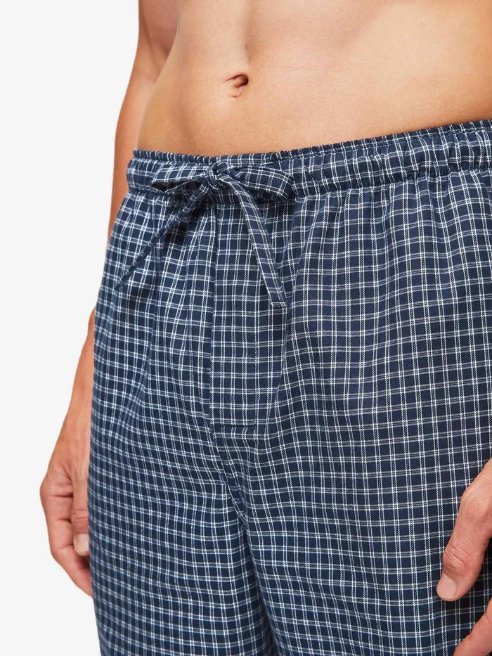Derek Rose Lounge Pants Braemar 32 Brushed Cotton Navy Men Lounge Pants