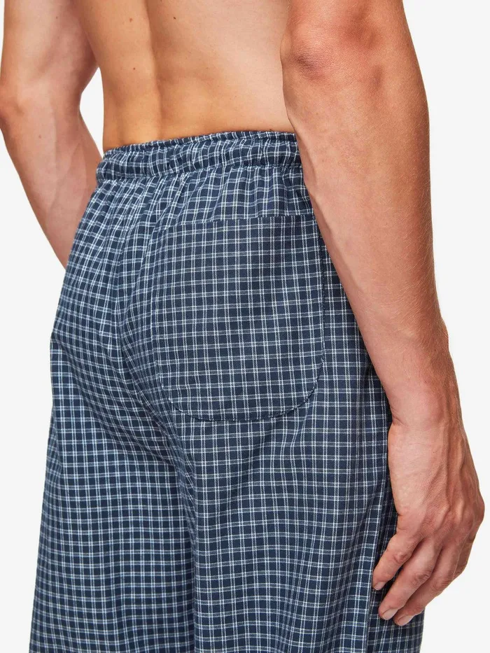 Derek Rose Lounge Pants Braemar 32 Brushed Cotton Navy Men Lounge Pants