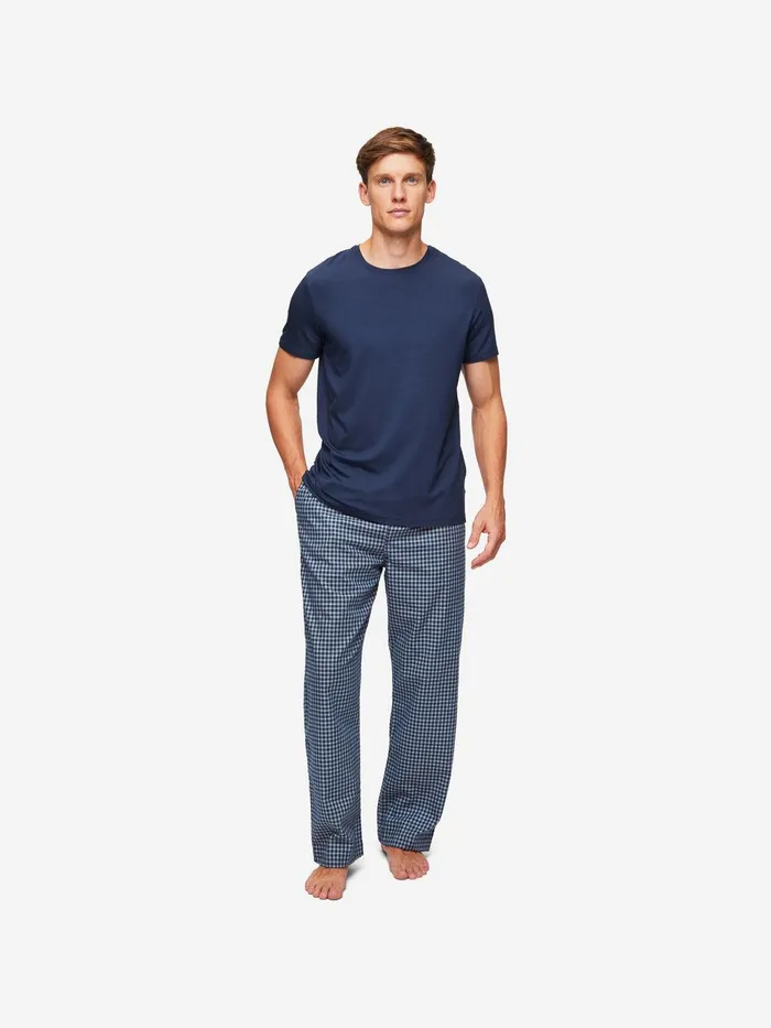 Derek Rose Lounge Pants Braemar 32 Brushed Cotton Navy Men Lounge Pants