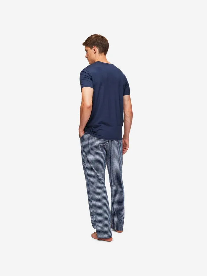 Derek Rose Lounge Pants Braemar 32 Brushed Cotton Navy Men Lounge Pants