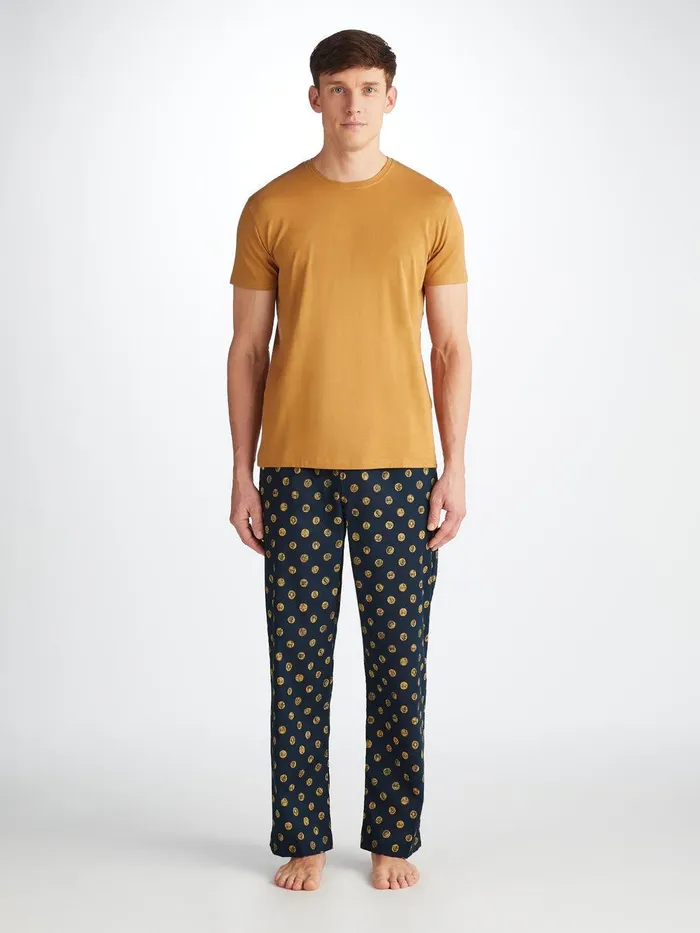 Derek Rose Lounge Pants Ledbury 78 Cotton Batiste Navy Men Lounge Pants