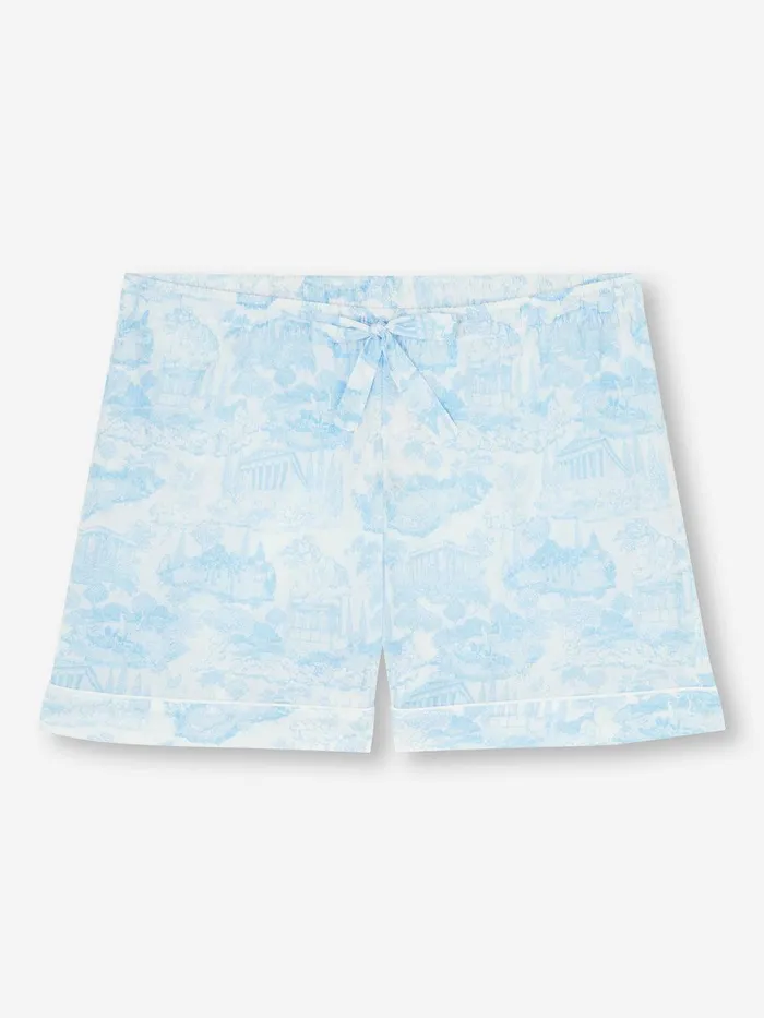 Derek Rose Lounge Shorts Ledbury 77 Cotton Batiste White Women Lounge Shorts
