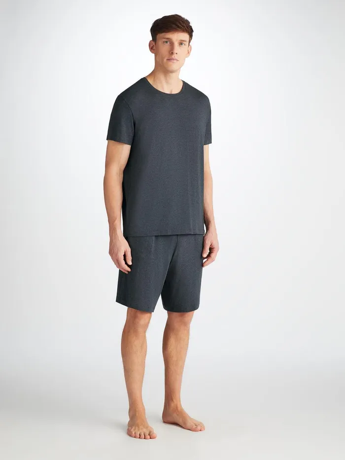 Derek Rose Lounge Shorts Marlowe Micro Modal Stretch Anthracite Men Lounge Shorts