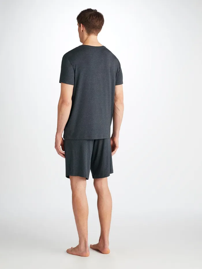 Derek Rose Lounge Shorts Marlowe Micro Modal Stretch Anthracite Men Lounge Shorts