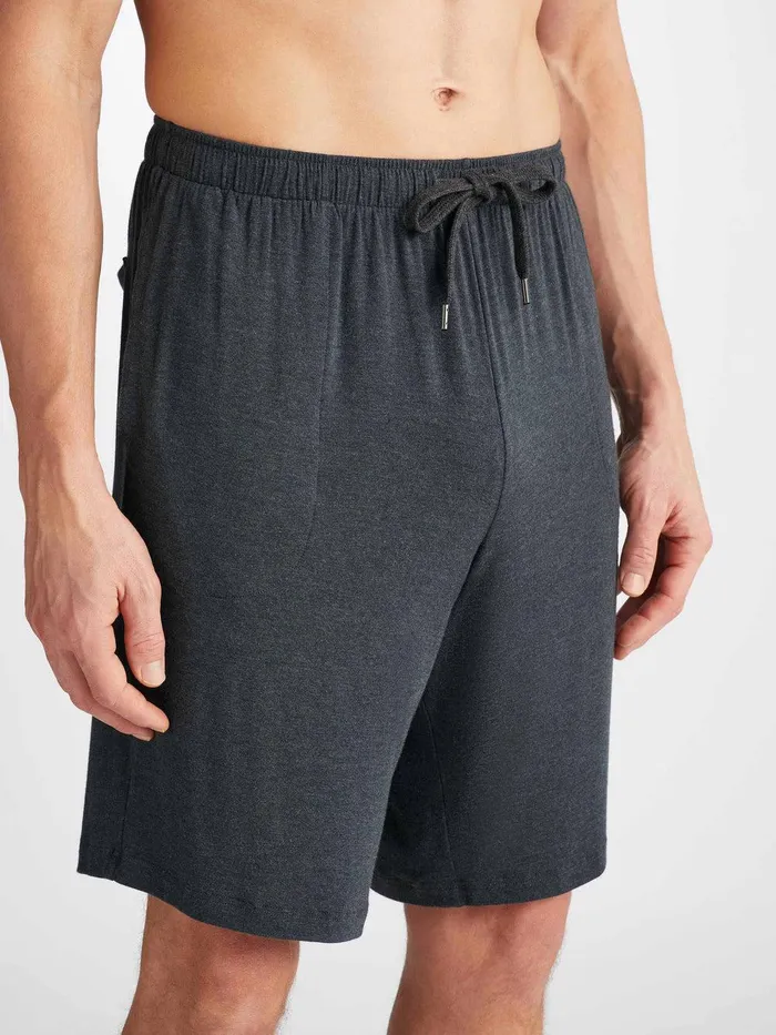 Derek Rose Lounge Shorts Marlowe Micro Modal Stretch Anthracite Men Lounge Shorts