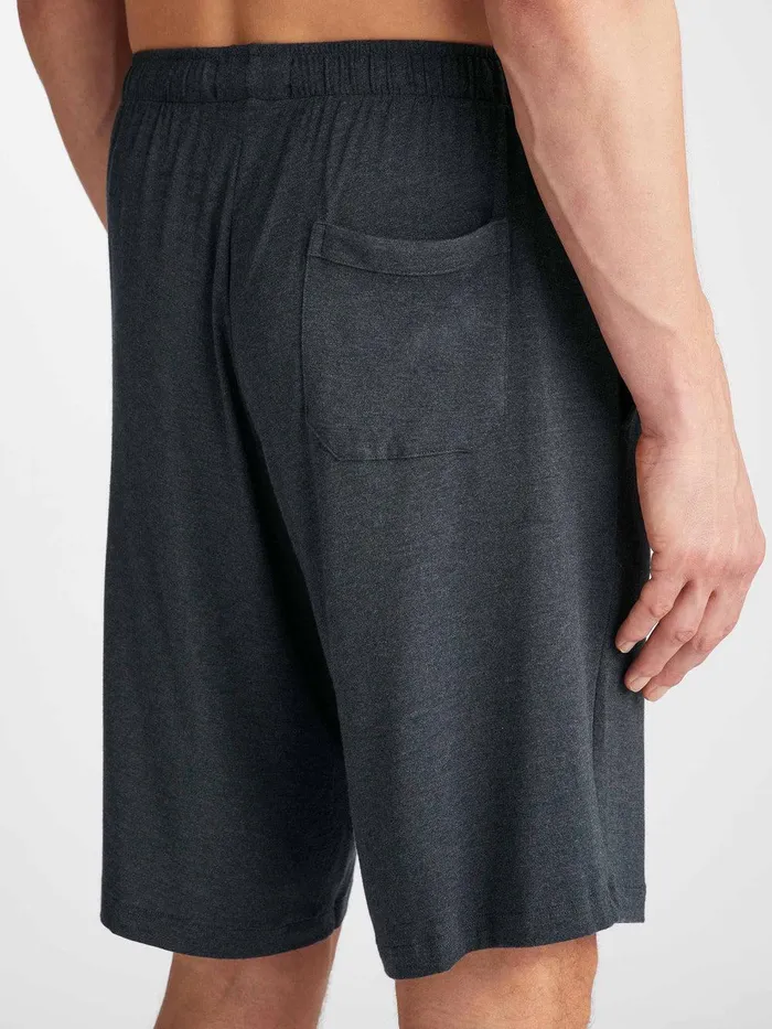 Derek Rose Lounge Shorts Marlowe Micro Modal Stretch Anthracite Men Lounge Shorts