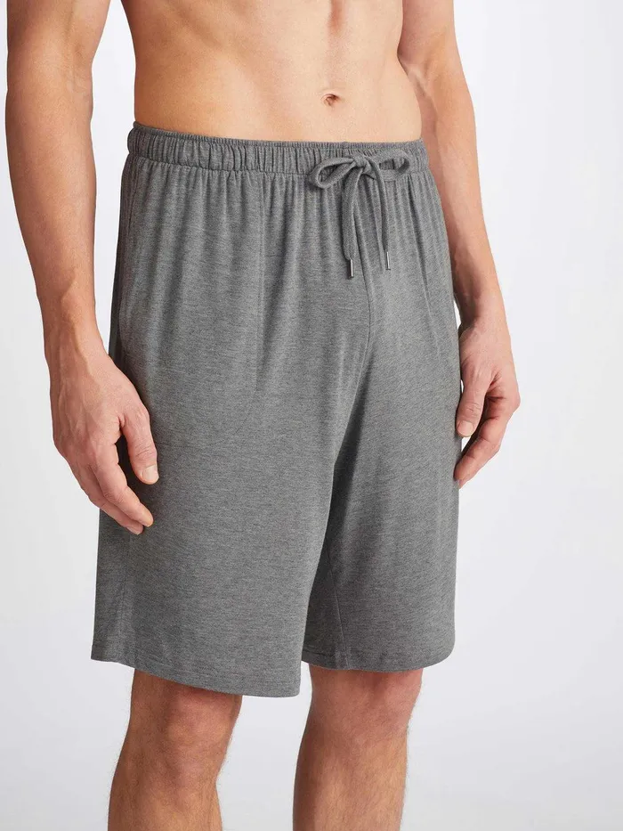 Derek Rose Lounge Shorts Marlowe Micro Modal Stretch Charcoal Men Lounge Shorts