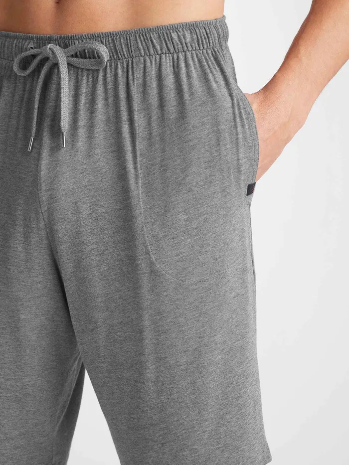 Derek Rose Lounge Shorts Marlowe Micro Modal Stretch Charcoal Men Lounge Shorts