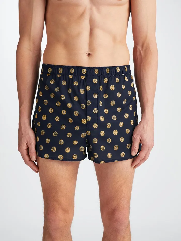Derek Rose Modern Fit Boxers Ledbury 78 Cotton Batiste Navy Men Modern Fit Boxer Shorts Derek Rose Modern Fit Boxers Ledbury 78 Cotton Batiste Navy Men Modern Fit Boxer Shorts