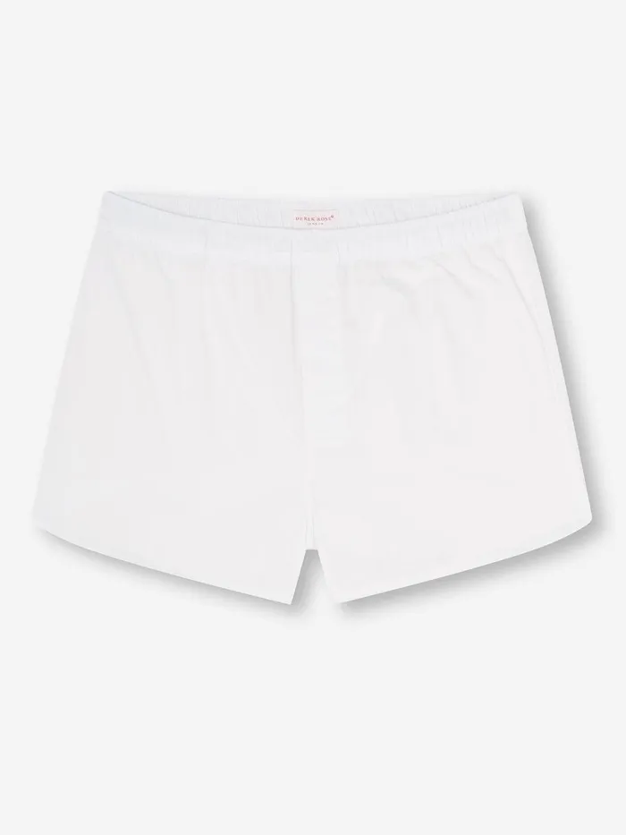 Derek Rose Modern Fit Boxers Savoy Cotton White Men Modern Fit Boxer Shorts