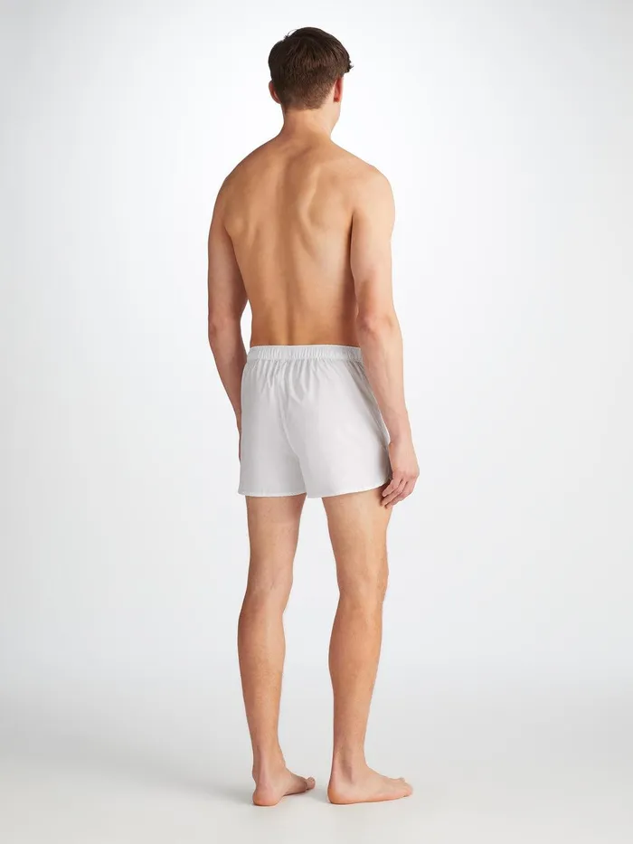 Derek Rose Modern Fit Boxers Savoy Cotton White Men Modern Fit Boxer Shorts