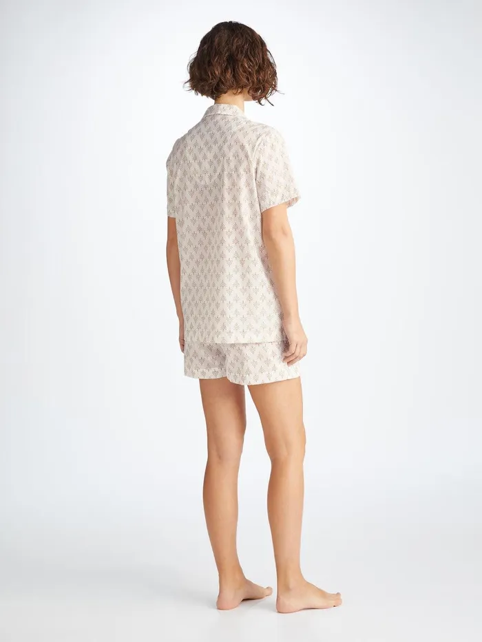 Derek Rose Short Pajamas Nelson 101 Cotton Batiste White Women Cotton Pajamas