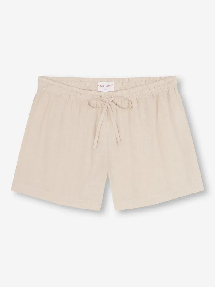 Derek Rose Shorts Vienna Linen Sand Women Casual Shorts