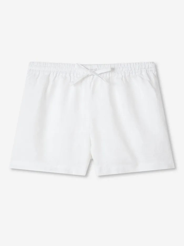 Derek Rose Shorts Vienna Linen White Women Casual Shorts