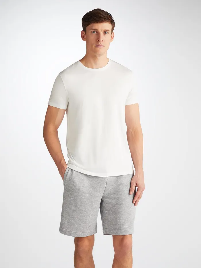 Derek Rose Sweat Shorts Quinn Cotton Modal Silver Men Casual Shorts