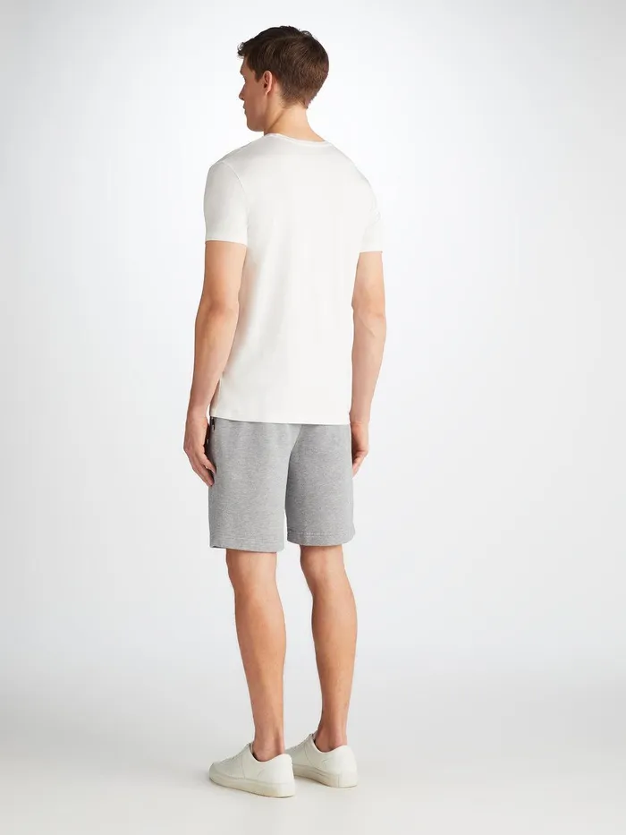 Derek Rose Sweat Shorts Quinn Cotton Modal Silver Men Casual Shorts