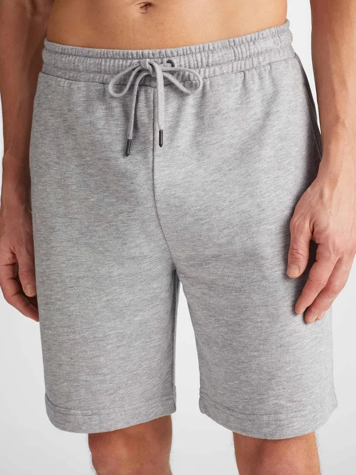 Derek Rose Sweat Shorts Quinn Cotton Modal Silver Men Casual Shorts