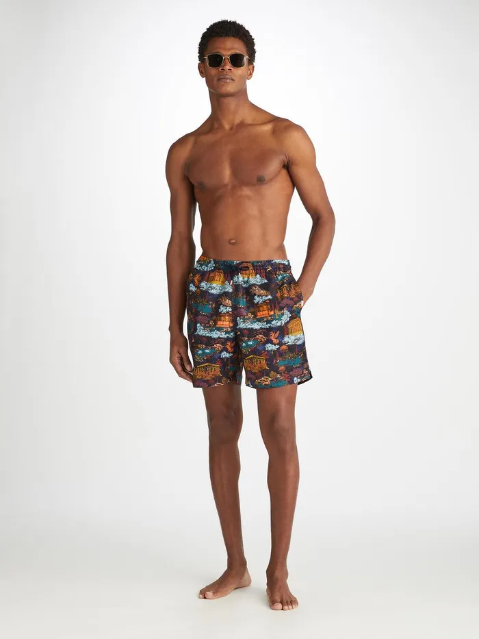 Derek Rose Swim Shorts Maui 66 Multi Men Classic Fit Swim Shorts
