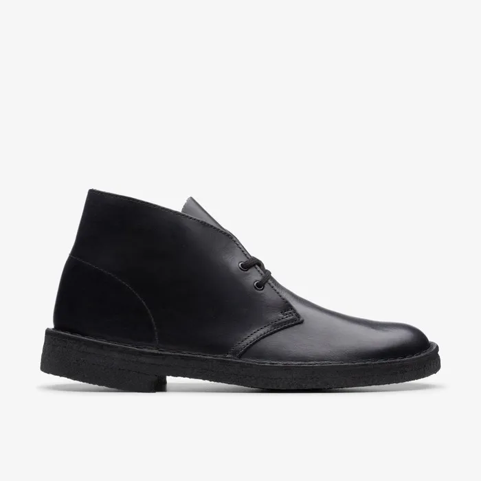 Desert Boot Black Polished Men Clarks Casual Dress Shoes