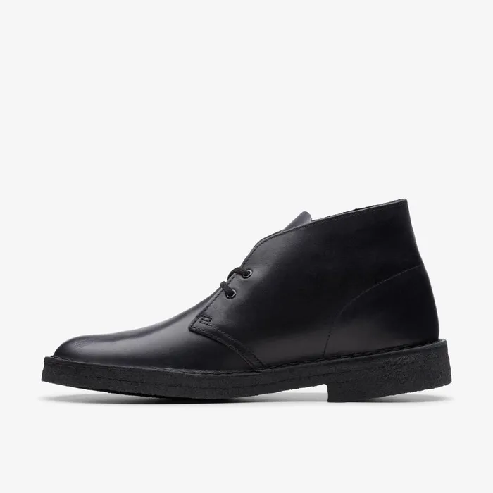Desert Boot Black Polished Men Clarks Casual Dress Shoes