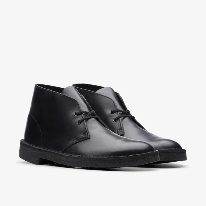 Desert Boot Black Polished Men Clarks Casual Dress Shoes