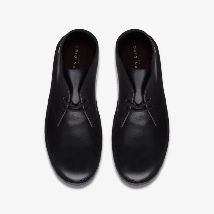 Desert Boot Black Polished Men Clarks Casual Dress Shoes