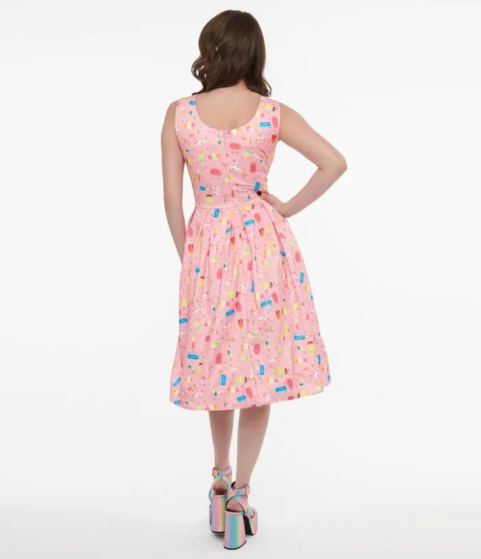 Dolly and Dotty 1950s Pink Ice Pop Amanda Swing Dress Dresses Unique Vintage Pocket Dresses
