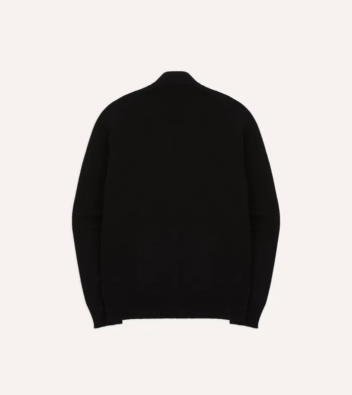 Drake039s Black Lambswool 6 Button Cardigan Men Knitwear