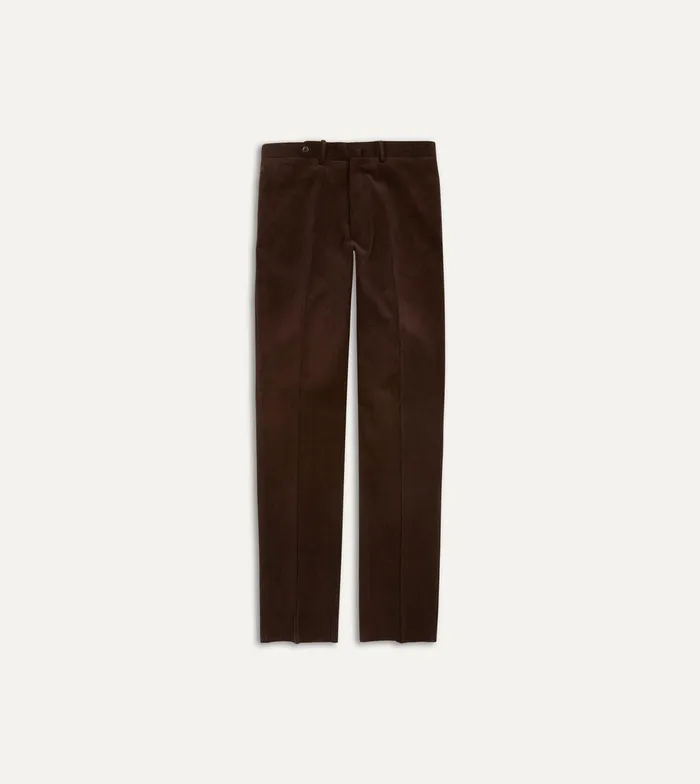 Drake039s Brown MidWale Corduroy Flat Front Trouser Men Trousers