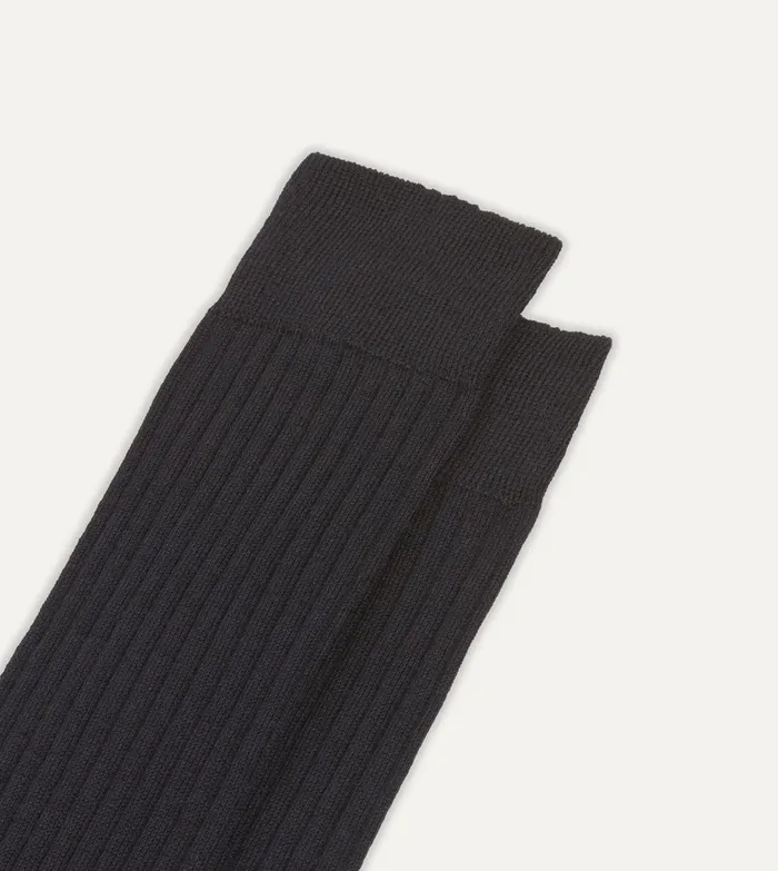Drake039s Dark Navy Wool OverTheCalf Socks Men Boxer Shorts and Socks