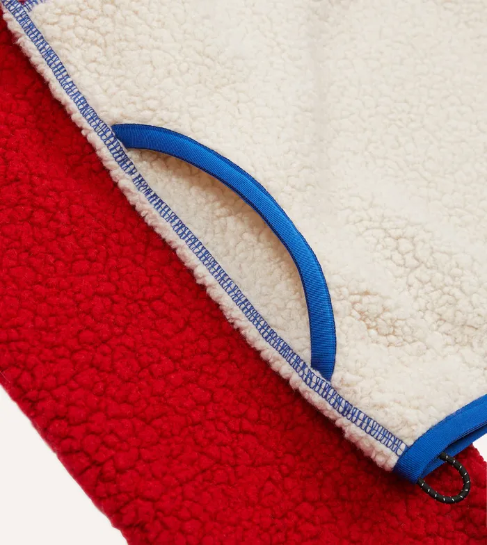 Drake039s Ecru And Red Boucle Wool HalfZip Fleece Jacket Men Fleeces