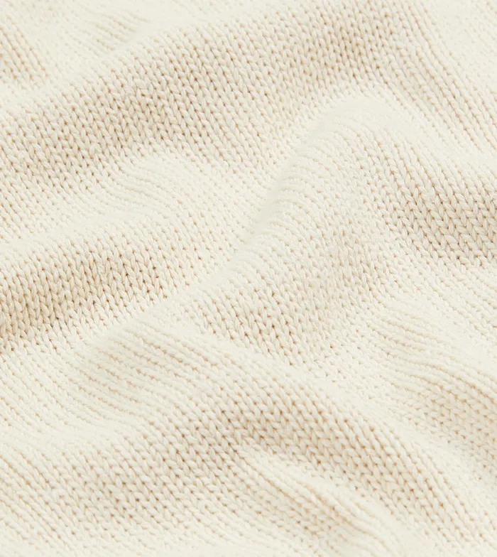Drake039s Ecru Silk Ribbed Integral Collar Jumper Men Knitwear
