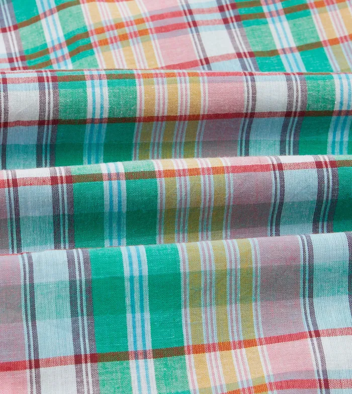 Drake039s Green And Blue Madras Check Cotton ButtonDown Shirt Men Checked Shirts