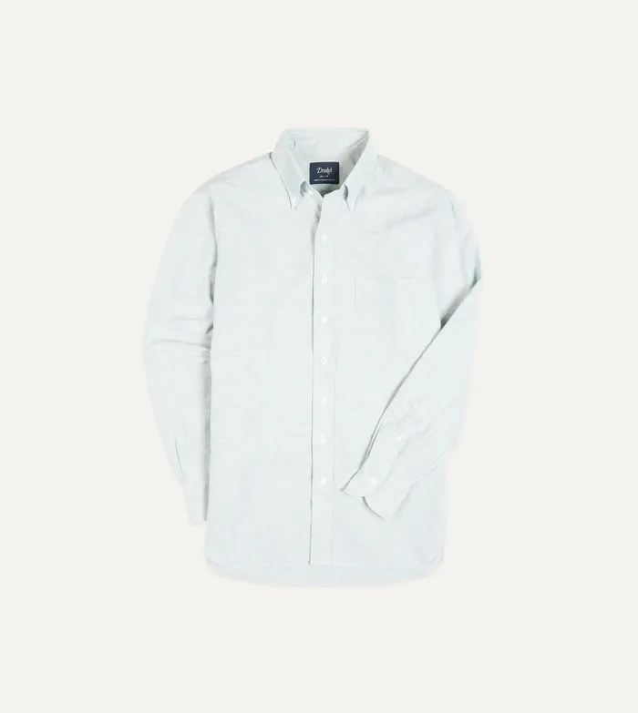 Drake039s Green Cotton Oxford Cloth ButtonDown Shirt Men Formal Shirts