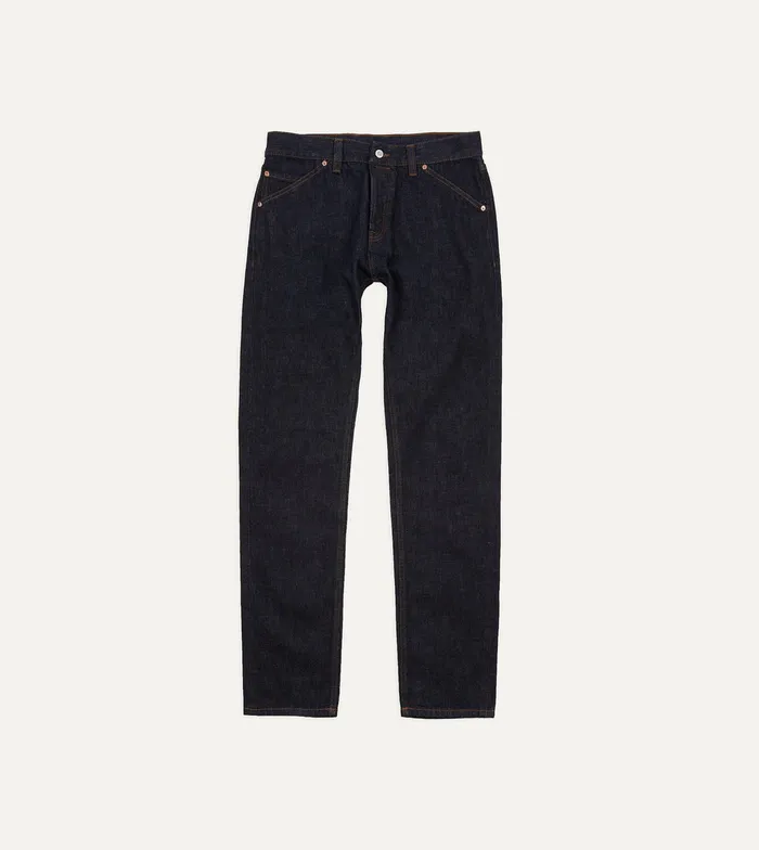 Drake039s Indigo Rinse 142oz Japanese Selvedge Denim Tailored Fit FivePocket Jeans Men Trousers Drake039s Indigo Rinse 142oz Japanese Selvedge Denim Tailored Fit FivePocket Jeans Men Trousers