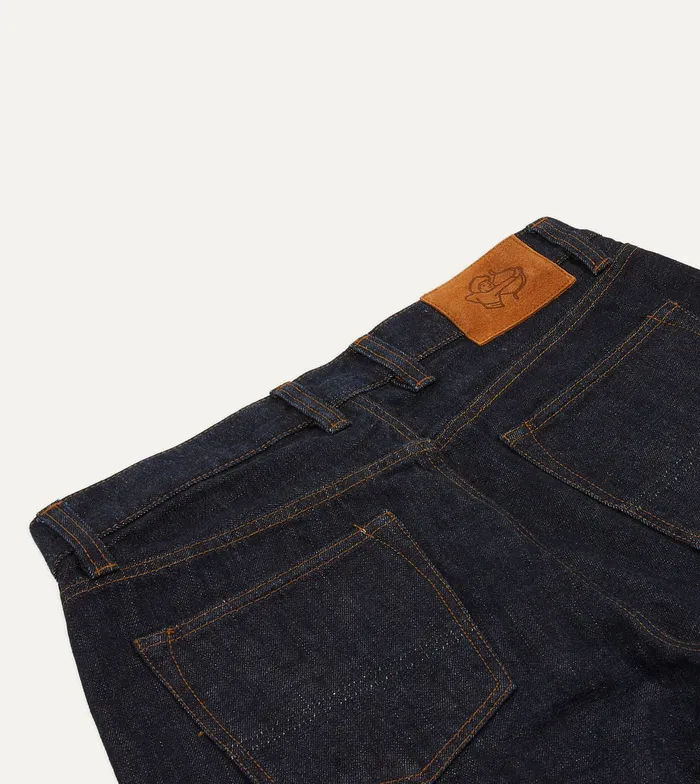 Drake039s Indigo Rinse 142oz Japanese Selvedge Denim Tailored Fit FivePocket Jeans Men Trousers