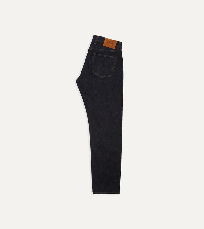 Drake039s Indigo Rinse 142oz Japanese Selvedge Denim Tailored Fit FivePocket Jeans Men Trousers
