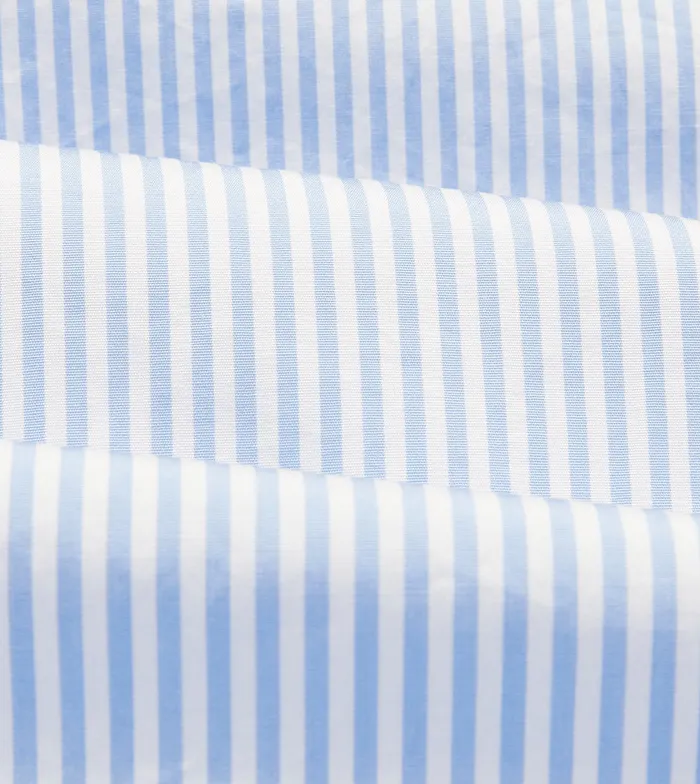 Drake039s Light Blue Bengal Stripe Cotton Poplin ButtonDown Shirt Men Formal Shirts