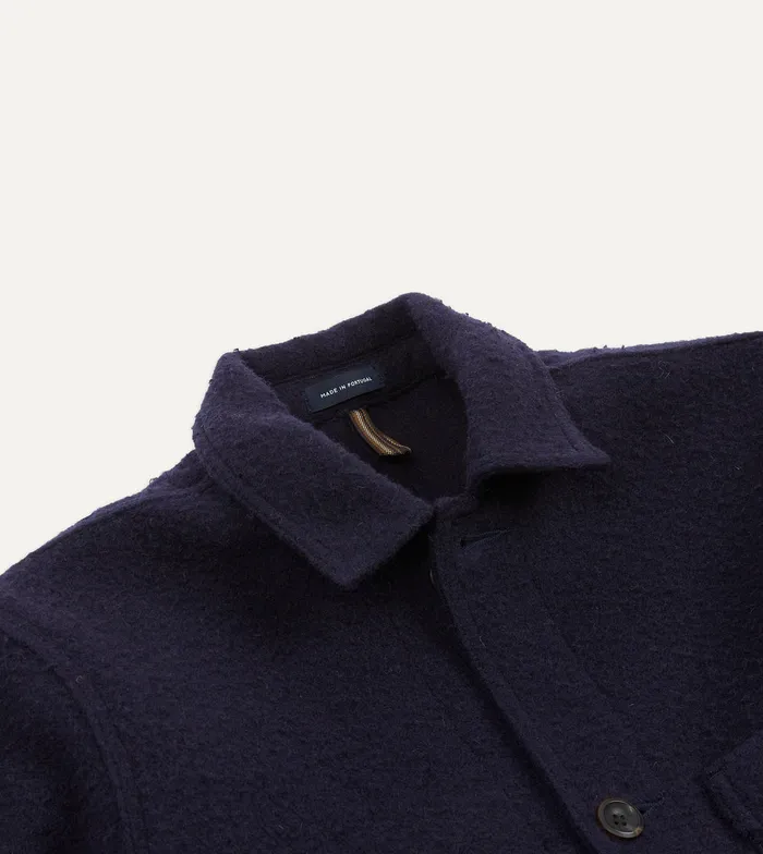 Drake039s Navy Casentino Wool FivePocket Chore Jacket Men Coats and Jackets