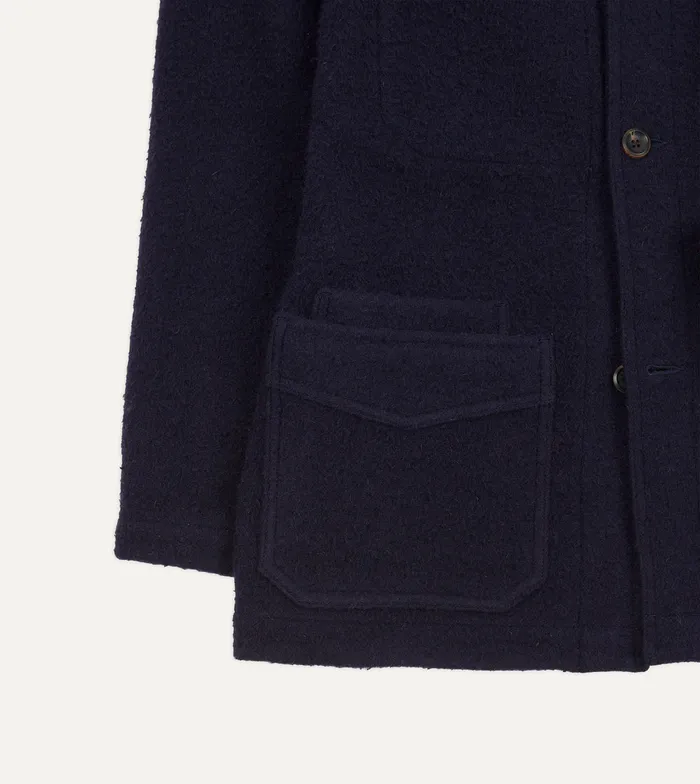 Drake039s Navy Casentino Wool FivePocket Chore Jacket Men Coats and Jackets