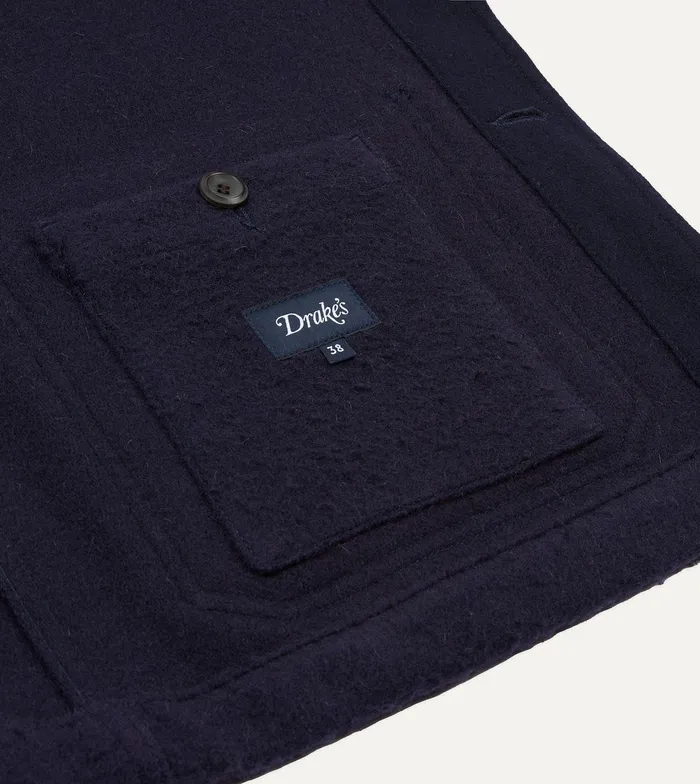 Drake039s Navy Casentino Wool FivePocket Chore Jacket Men Coats and Jackets