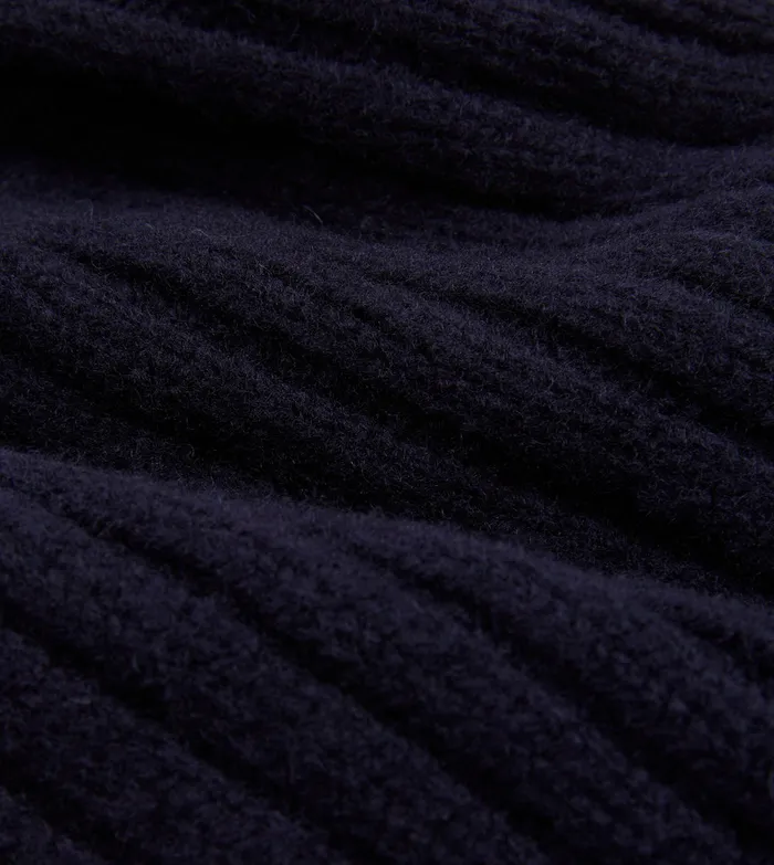 Drake039s Navy Lambswool Ribbed Knit Cap Men Hats