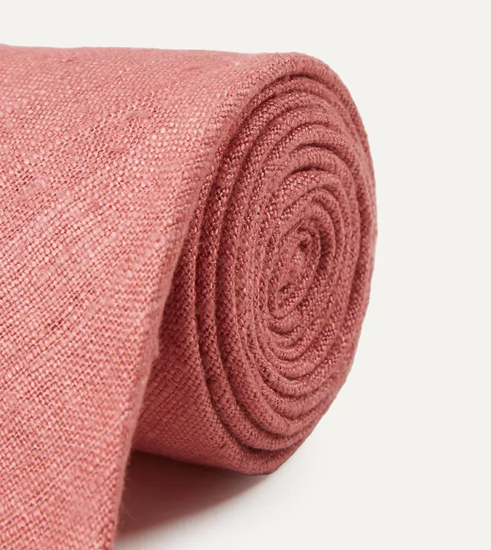 Drake039s Pink Tussah Hand Rolled Silk Tie Men Plain Ties