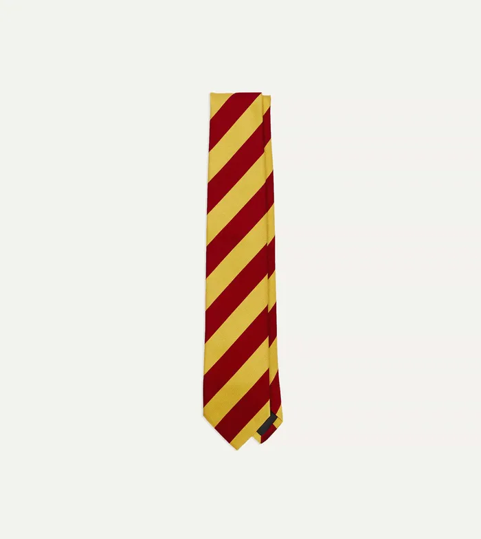 Drake039s Red And Yellow Broad Stripe Silk Tipped Tie Men Striped Ties