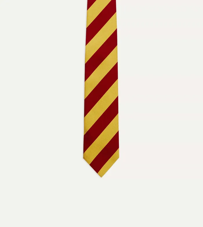 Drake039s Red And Yellow Broad Stripe Silk Tipped Tie Men Striped Ties