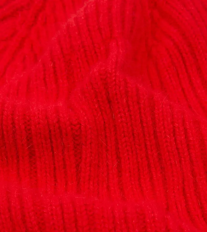 Drake039s Red Angora Lambswool Ribbed Knit Cap Men Hats