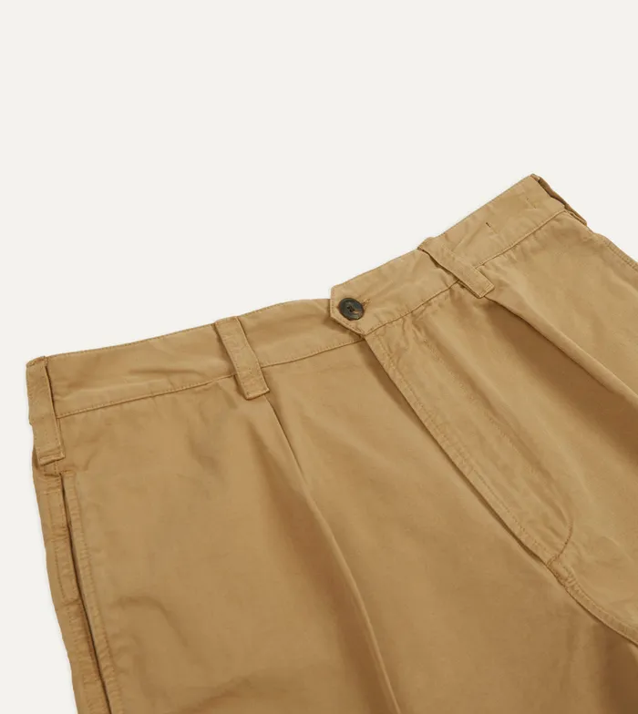 Drake039s Sand Cotton Twill SinglePleat Shorts Men Shorts
