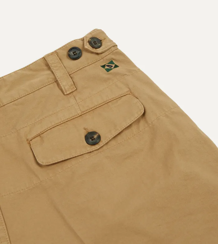 Drake039s Sand Cotton Twill SinglePleat Shorts Men Shorts